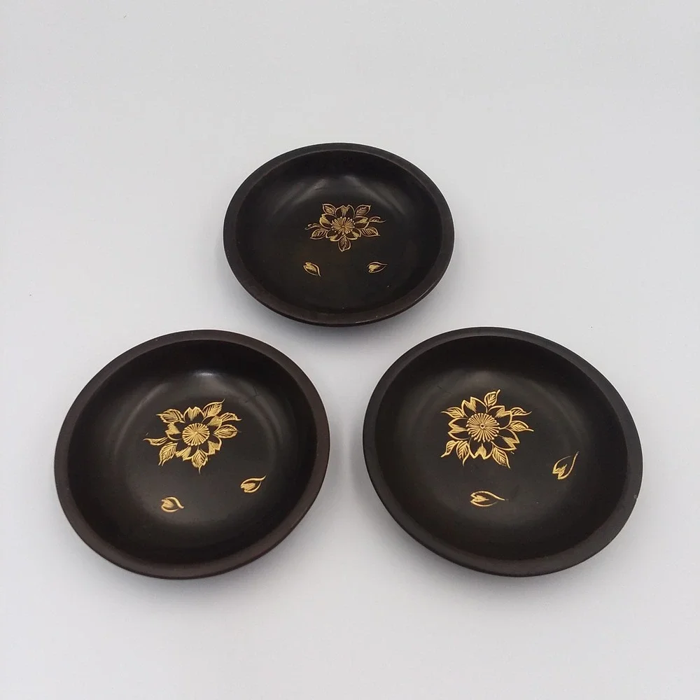 Vintage Maruni Lacquerware Set 2‎ Canisters 3 Bowls Floral Design Occupied Japan